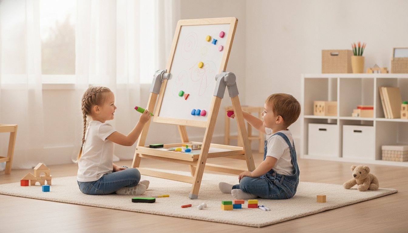 360° Rotating Magnetic Drawing Board for Shared Play