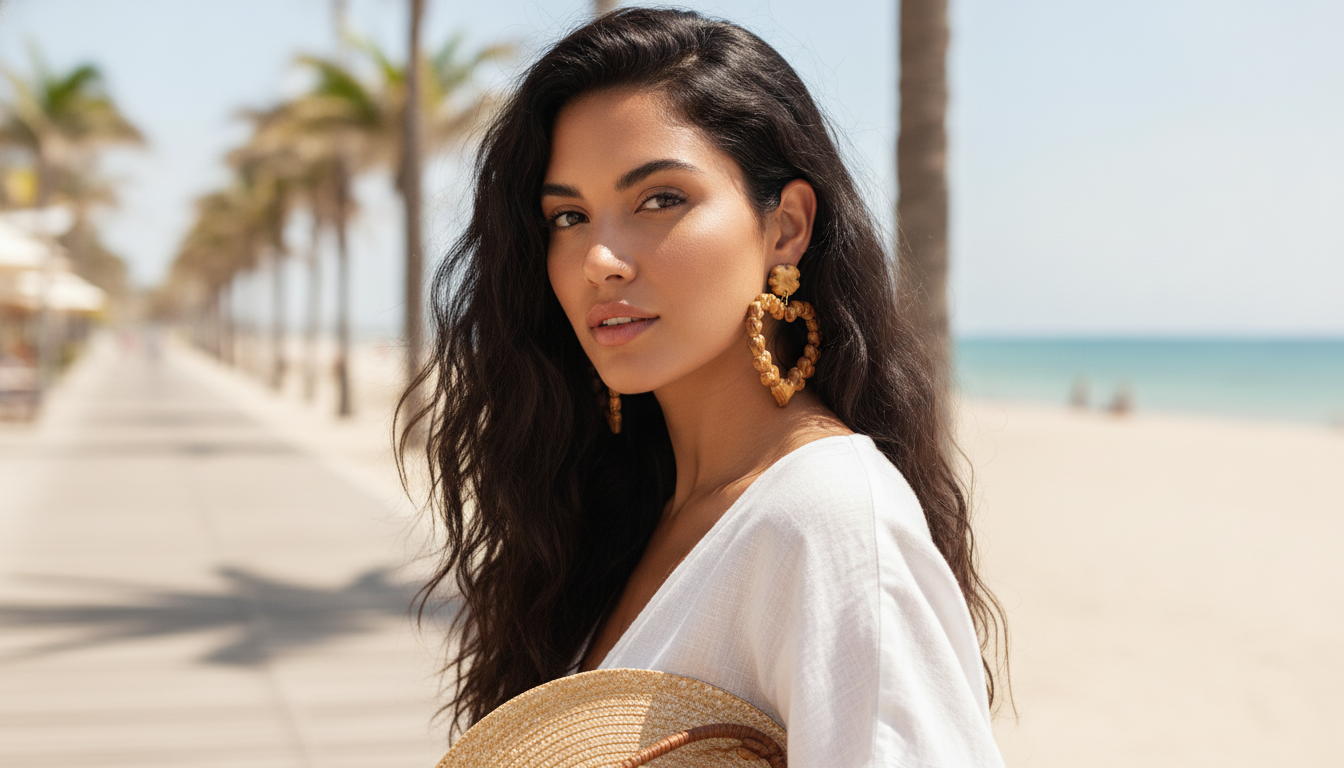 Heart-Shaped Bamboo Hoop Earrings: Summer Statement Style