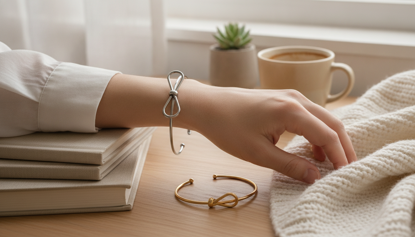 Minimalist Bow Knot Bangle Bracelet: Easy Everyday Style